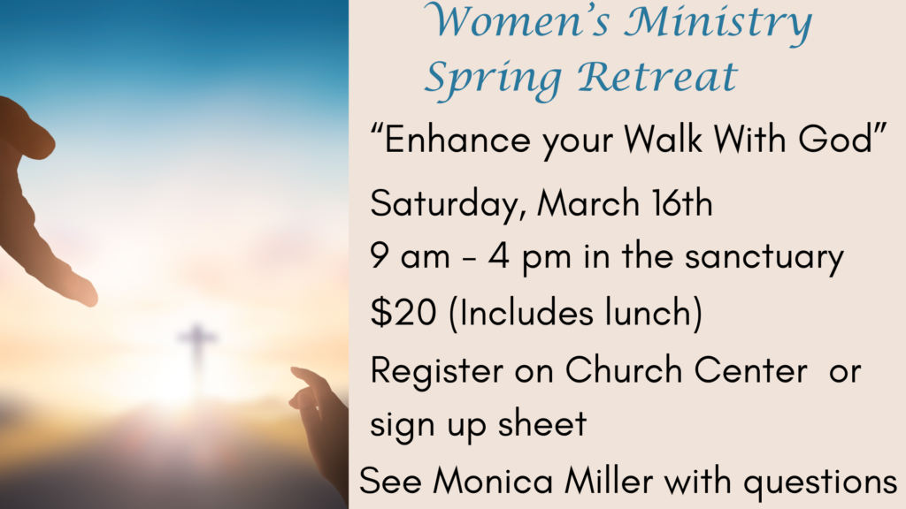 Women's spring retreat Feb 24
